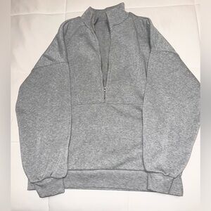 SHEIN Light Gray Women’s 1/2 Zip Pullover Sweater